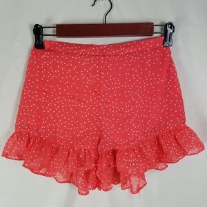 Favlux Shorts Womens Small Hot‎ Pink Polka Dot High Rise Lined Culotte Pull On